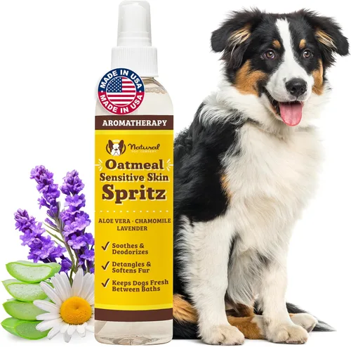 Miniatura 13 de Natural Dog Company Acondicionador de piel sensible para perros – Avena hidratante para pieles sensibles y con picazón, fórmula desenredante de aseo
