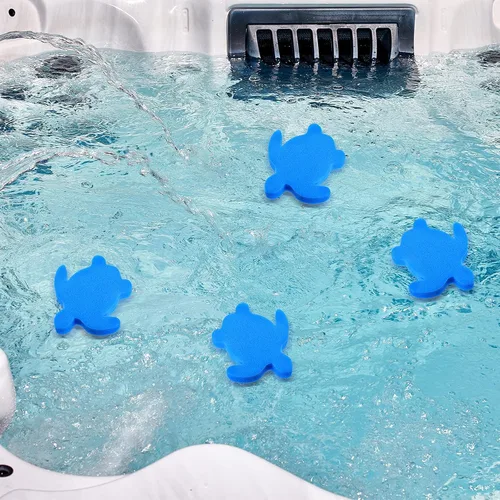 Miniatura 9 de Chuangdi 24 esponjas para bañera de hidromasaje, absorción de espuma de aceite de tortuga para spa y piscina (azul)