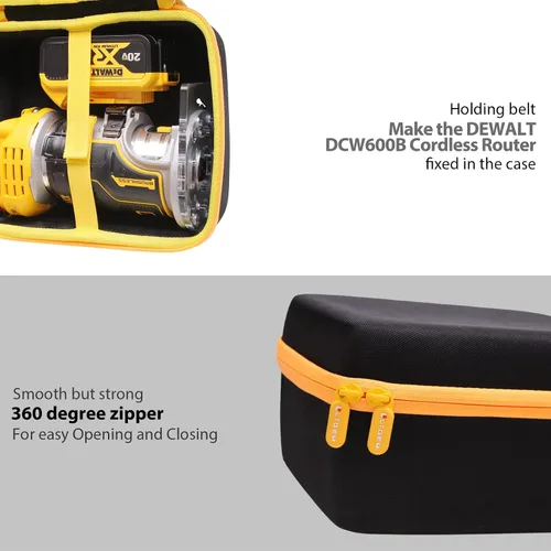 Miniatura 8 de LTGEM - Funda compatible con el enrutador inalámbrico DEWALT DCW600B / DWP611 20V Max XR (solo funda)