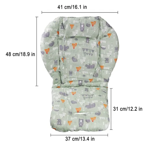 Miniatura 7 de KRIZJUES Cojín grueso para silla alta de bebé, almohadilla gruesa para silla alta de madera, alfombrilla para silla de comedor de bebé (bosque verde)