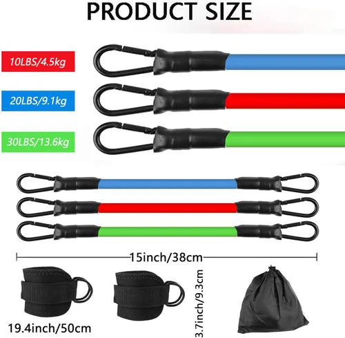 Miniatura 4 de Bandas de resistencia para tobillos con puños, equipo de entrenamiento para gimnasio en casa, equipo de ejercicio para levantar glúteos y trasero