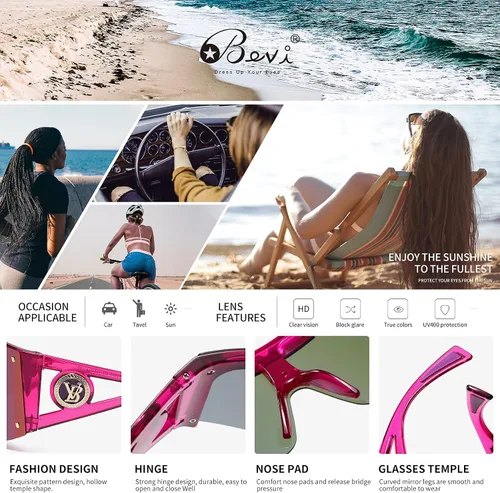Miniatura 3 de Bevi Lentes de sol deportivos polarizados con marco TR90 duradero y flexible ultraligero para hombres y mujeres correr conducir ciclismo