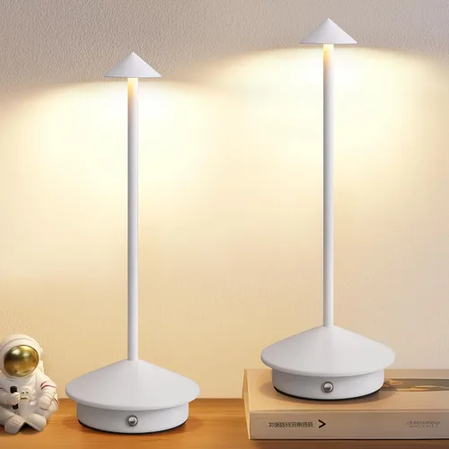 Miniatura 15 de Juego de 2 lámparas de mesa modernas inalámbricas, lámparas de escritorio LED portátiles, iluminación con batería recargable de 5000mAh