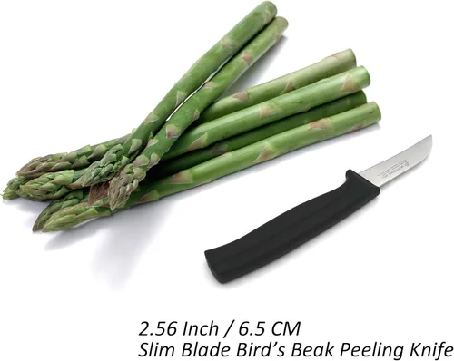 Miniatura 3 de Cuchillo Mondador de 2.5 Pulgadas - MATTSTONE HILL Cuchillo Mondador Pico de Pájaro, Para Pelar y Mondar Frutas y Verduras, Hoja Delgada, Acero
