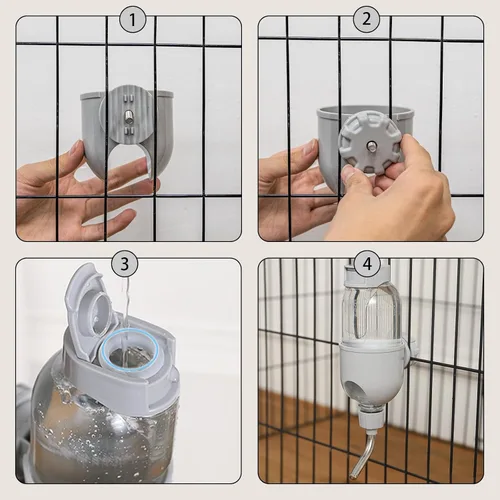 Miniatura 6 de Botella de agua para mascotas para jaula de 17 onzas, dispensador de agua antigoteo para animales pequeños, conejos, conejillos de indias, Azul