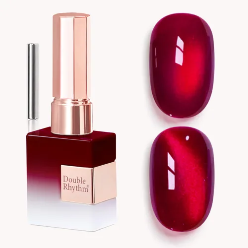 Miniatura 12 de Double Rhythm Esmalte de gel Jelly Glass de ojo de gato con imán, 0.5 onzas líquidas, brillo holográfico, brillante, translúcido