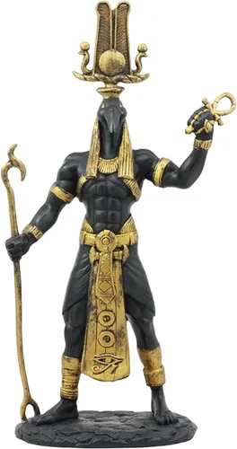 Ebros Egipcio Dios Ibis encabezado Thoth Holding era y Ankh Estatua de 12 pulgadas de alto Deidad Patrón de Tecnología Mágica Conocimiento y