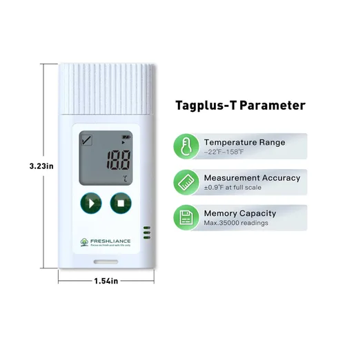 Miniatura 3 de Registrador de datos de temperatura USB Freshliance, termómetro digital LCD configurable para refrigerador con informe PDF o CSV, monitor