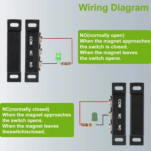 Miniatura 4 de Interruptor magnético de láminas normalmente abierto y normalmente cerrado NC NO interruptor de proximidad magnético para alarma de puerta