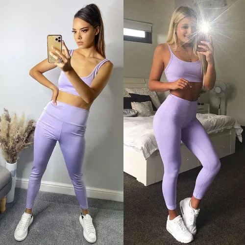 Miniatura 5 de Leggings suaves para mujer, cintura alta, control de abdomen, no se transparentan, pantalones de yoga para entrenamiento