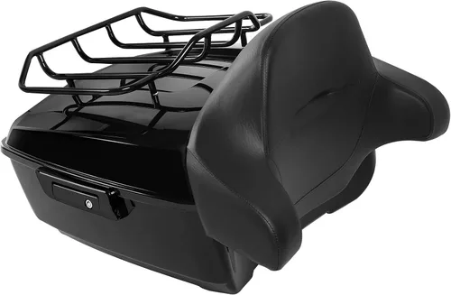 Miniatura 29 de XMT-MOTO King Tour Trunk + almohadilla de respaldo envolvente+estante de montaje negro+accesorios de acoplamiento para Harley Touring Road King Road