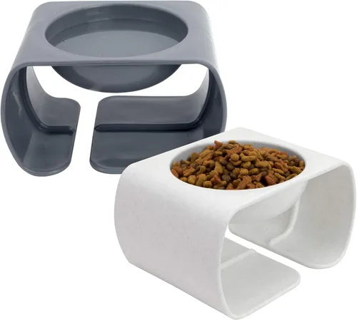 Miniatura 10 de Kitty City Cuencos elevados para gatos (juego de 2), platos elevados para alimentos y agua para gatos, diseño moderno de pedestal, aptos para Pastel