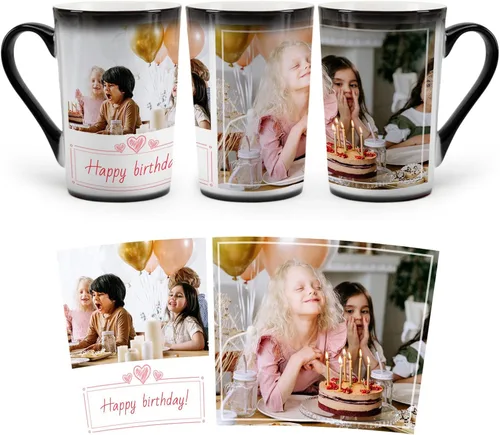 Miniatura 12 de Taza personalizada, tazas personalizadas que cambian de color, con collage de 1 imágenes, taza de café mágica con foto, imagen, nombre, texto