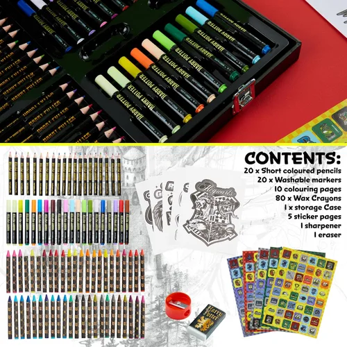 Miniatura 6 de Harry Potter Lápices de colores para regalos, 130 piezas, suministros de arte, kit de dibujo, suministros escolares, lápices de dibujo para niños