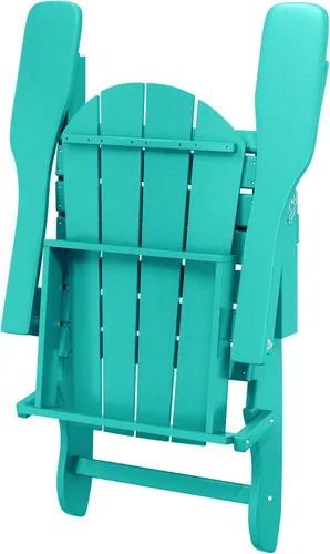 Miniatura 8 de HDPE Laguna - Silla plegable de polietileno Adirondack (juego de 2), turquesa