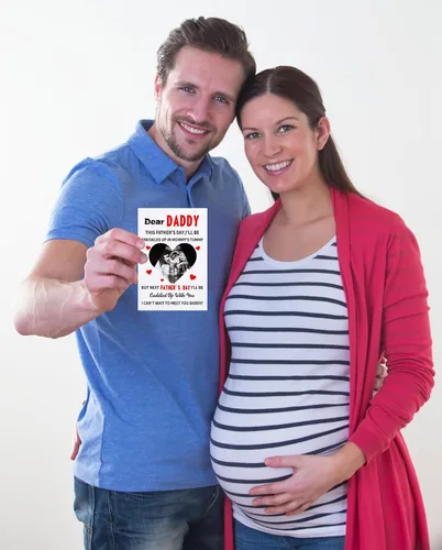Miniatura 4 de WaaHome Tarjeta del primer día del padre para nuevo papá, de bebé, hija, hijo, divertida tarjeta de regalo para el primer día del padre para primera