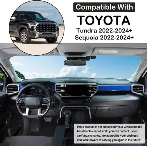 Miniatura 2 de Aunginsy Tiras de Panel de Salpicadero de Control Central Compatibles con Toyota Tundra/Sequoia 2022-2025 Moldura de Consola Central de Coche