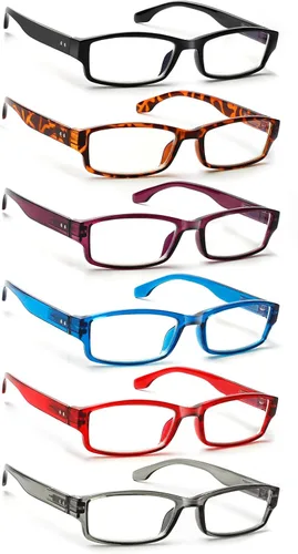 Miniatura 12 de NORPERWIS Paquete de 6 Gafas de Lectura para Mujeres y Hombres, Lectores de Luz Azul, Anteojos de Computadora Antirreflejos con Bisagra de Resorte