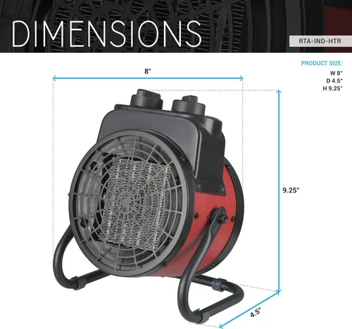 Miniatura 4 de Calentador de aire forzado eléctrico industrial con elemento calefactor de cerámica, inclinación ajustable, protección contra sobrecalentamiento