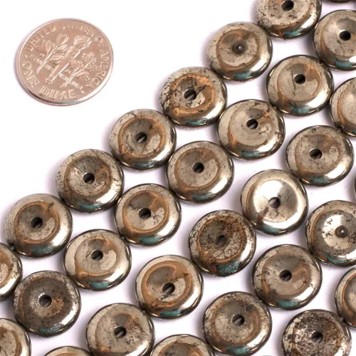 Miniatura 11 de Cuentas de pirita para hacer joyas, piedras preciosas naturales semipreciosas de 0.394 x 0.551 in, 30 unidades con forma de Dianmond facetada de 15