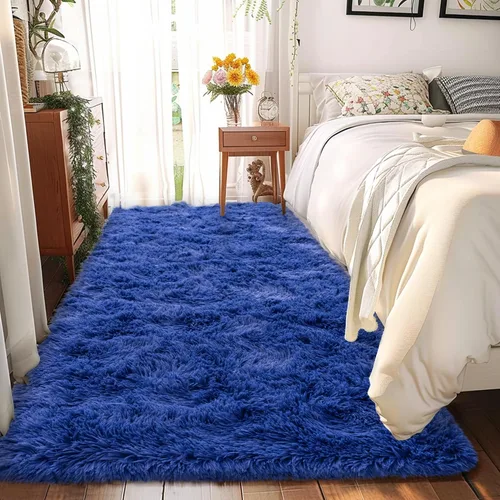 Miniatura 133 de Awaytail Alfombra Esponjosa Lavable 2x3 Pies, Pura Negra Alfombra para Silla de Escritorio Antideslizante, Alfombra Supersuave para Niños