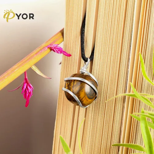 Miniatura 41 de PYOR Collar con colgante curativo de Reiki de cristal, gemas de buena suerte, prosperidad, riqueza, piedras preciosas naturales, collares de buena