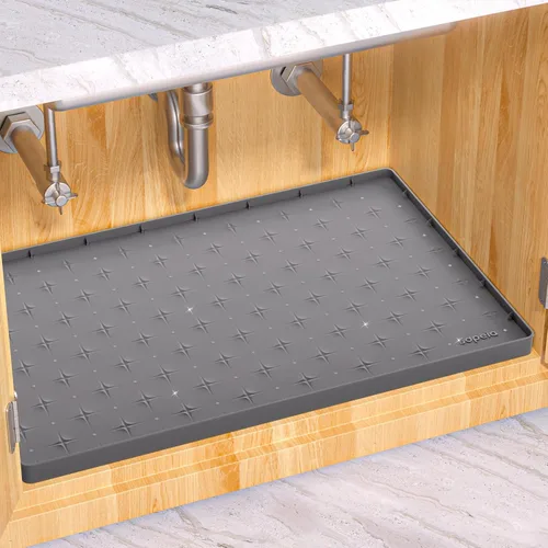Miniatura 17 de Sdpeia - Tapete para debajo del fregadero, tapete impermeable de silicona mejorado, para proteger los gabinetes de cocina, organizadores y alacenas