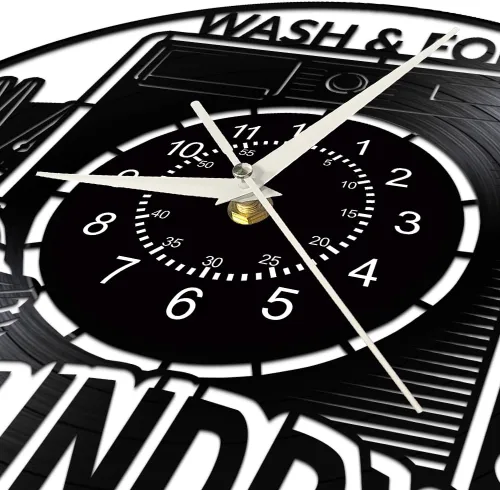 Miniatura 3 de Reloj de pared de 12 pulgadas para lavadero, silencioso, sin tictac, reloj de pared de cuarzo para lavadora, funciona con pilas, moderno reloj
