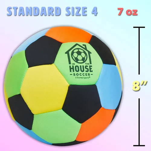 Miniatura 4 de in The House - Balón de fútbol acolchado tamaño 4 para niñas (mayores de 3 años), niños (mayores de 3 años) y adultos, lleva la práctica de fútbol a