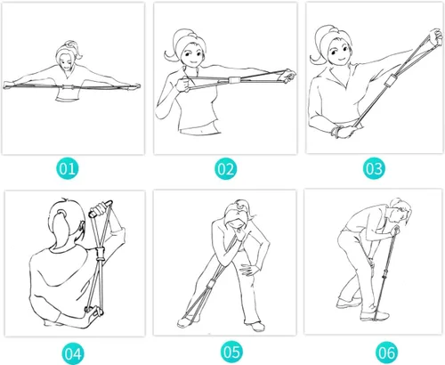 Miniatura 3 de Fitness 8 Yoga Tirando Cuerda Banda de Resistencia y Brazo Bandas de Resistencia Entrenamiento Pecho Brazo y Hombro Bandas Estiramiento Equipo