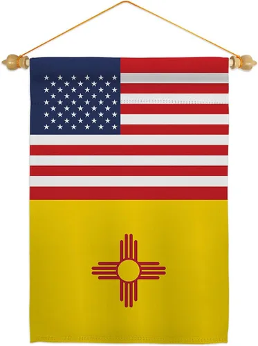 Miniatura 12 de US New Mexico Burlap Burlap Garden Flag Americana States USA American Territories Republic Small Decorative Gift Yard House Banner Double-Sided Made