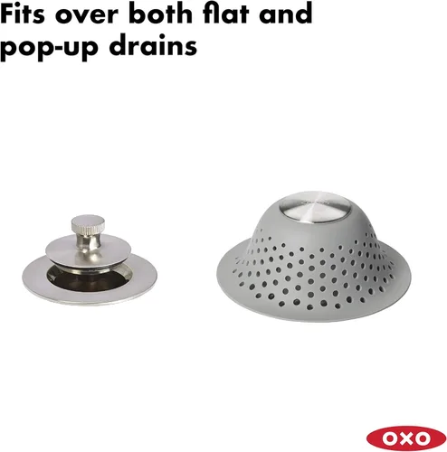 Miniatura 2 de OXO Good Grips - Protector de drenaje de ducha y bañera de silicona, colector de drenaje de pelo