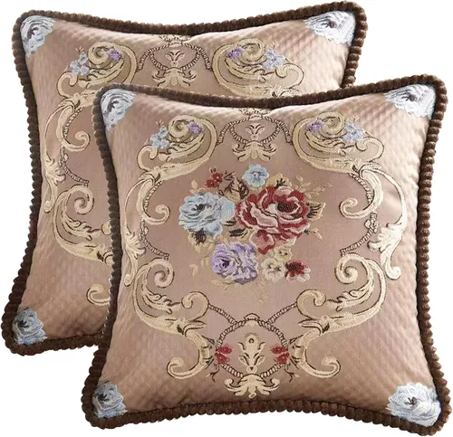 Miniatura 19 de SZHELEJIAM Juego de 2 fundas de almohada con volantes de 12 x 20 pulgadas, fundas de cojín decorativas de felpilla suave jacquard para sofá