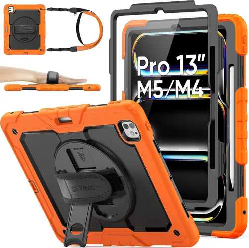 Miniatura 17 de SEYMAC stock Funda protectora para iPad Air de 11 pulgadas M3 2025/M2 2024 (Air 7ª/6ª generación), funda resistente con protector de pantalla