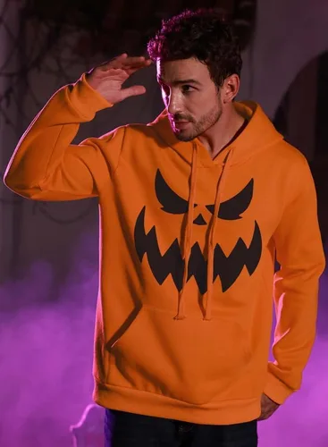 Miniatura 2 de Arvilhill Sudadera con capucha de calabaza de Halloween para hombre
