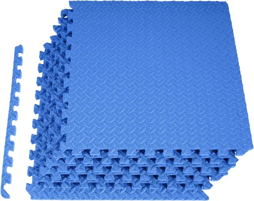 Miniatura 15 de Fitvids Tapete de suelo de rompecabezas para gimnasio, azulejos entrelazados de EVA de alta densidad de 3/4 pulgadas de grosor, alfombrilla