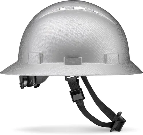 Miniatura 11 de Casco de seguridad de ala completa con ventilación, Clase C, aprobado para trabajos de construcción por OSHA, diseño premium de fibra de carbono