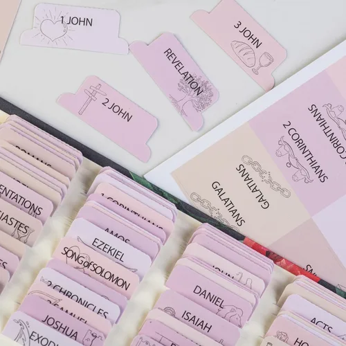 Miniatura 9 de Pestañas para la Biblia laminadas DiverseBee con resúmenes de libros (impresión grande, fácil de leer), pestañas personalizadas para diario bíblico