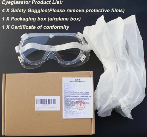 Miniatura 7 de Paquete de 4 Gafas de Seguridad Protectoras para laboratorio de química, ligeras y suaves, sobre lentes de prescripción, antisalpicaduras, Paquete