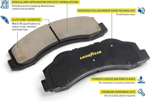 Miniatura 6 de Goodyear Rotores delanteros premium (2) y pastillas de freno (4) para: Infiniti G35 (2007-2008); Infiniti JX35 (2013); Infiniti QX60 (2014-2020)