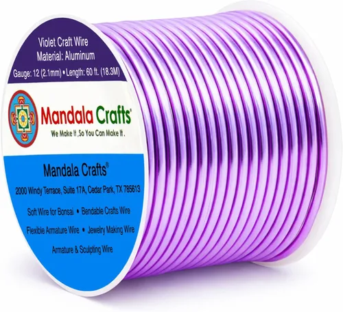 Miniatura 356 de Mandala Crafts - Alambre de aluminio anodizado de 8 calibre para hacer joyas - 9.75 m de alambre flexible negro colorido - Flexible para bonsái