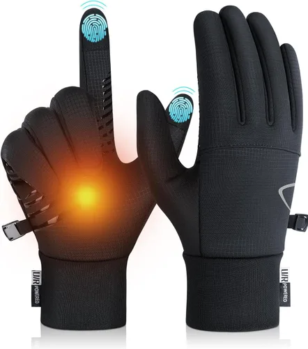 Benirap Guantes de invierno para hombres y mujeres, guantes de invierno cálidos para pantalla táctil, resistentes al viento, antideslizantes, para