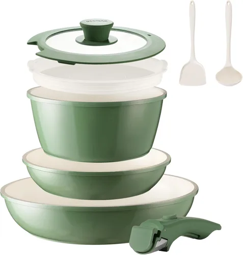 Miniatura 12 de BECIGAR 23PCS Ceramic Pots and Pans Set,Nonstick, Removable Handle Pots and Pans Set, Stackable Pan Set, Ceramic Nonstick Pan Non Stick for Easy