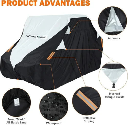Miniatura 4 de NEVERLAND Cubierta UTV de Servicio Pesado – cubierta lado a lado con material Oxford 300D compatible con Polaris RZR Yamaha Rhino Can-Am Defender