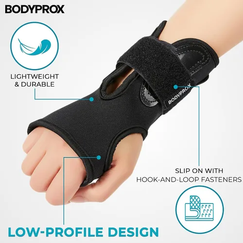 Miniatura 2 de BODYPROX Muñequeras (1 par) para snowboard, monopatín y patinaje en línea, protector de muñeca de protección deportiva