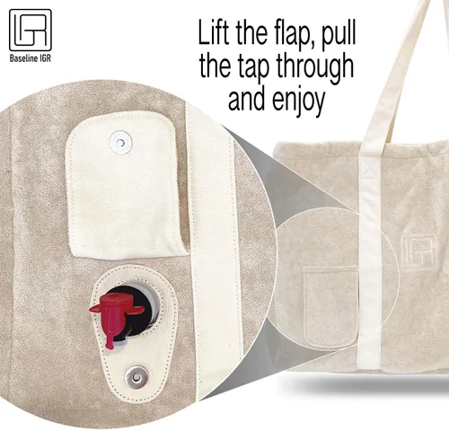 Miniatura 7 de Baseline IGR Bolsa de mano Bolso grande elegante y versátil Bolsa térmica interna Correa larga de lona Bolso de hombro de moda de playa, biege