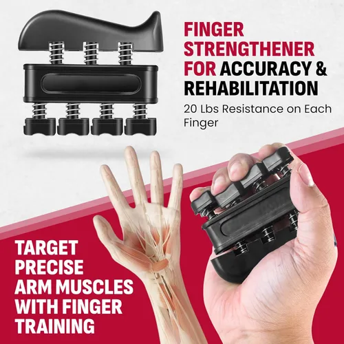 Miniatura 5 de Kit de entrenamiento de fuerza de agarre, paquete de 4 fortalecedores de agarre de mano con resistencia ajustable, ejercitador de antebrazo