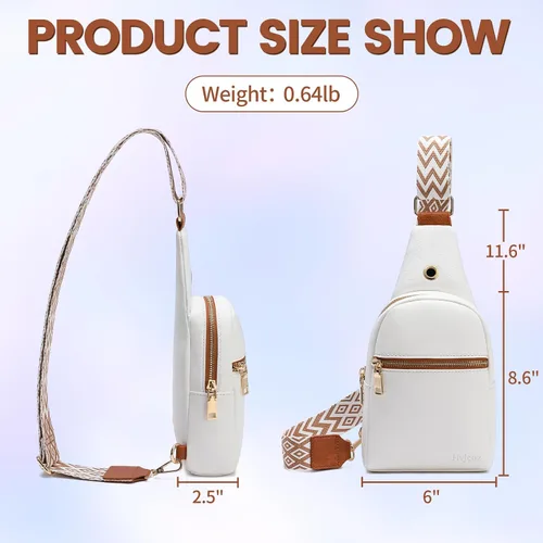 Miniatura 4 de Hvjcez Small sling bag for women crossbody purse Waterproof Leather Fanny Packs for Women Chest Bag with Adjustable Strap