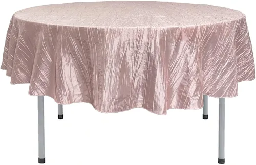 Miniatura 36 de Your Chair Covers - Mantel redondo de tafetán arrugado de 132 pulgadas - Mantel de comedor color champán, brillante aplastado para bodas, fiestas
