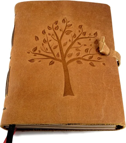 Miniatura 10 de Diario de cuero con páginas forradas, diseño encuadernado en piel para mujeres y hombres (5 x 7 pulgadas), cuaderno forrado con hojas con líneas